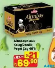 ÇAYKUR ALTINBAŞ KLASİK KOLAY DEMLİK POŞET ÇAY 40'LI